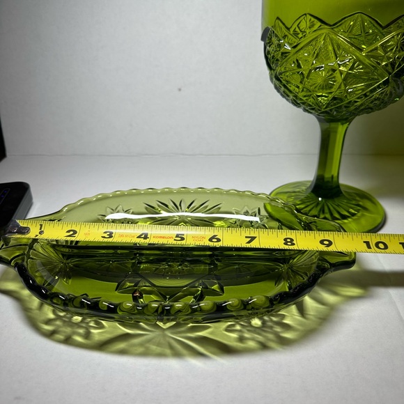 Vintage Viking Glass Compote & Star of David Anchor Hocking Oblong Divided Dish. - Picture 8 of 8